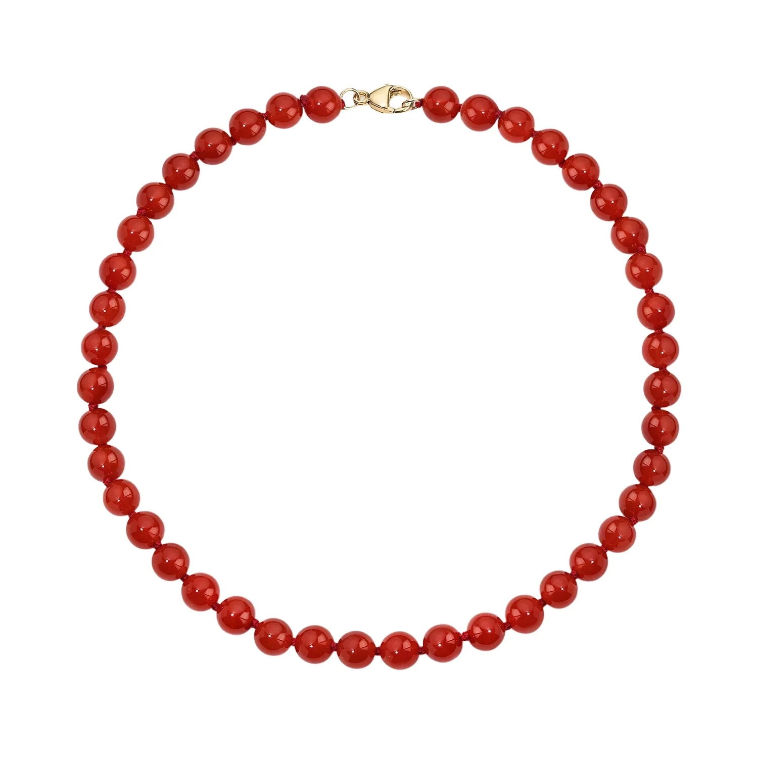 Stephanie Gottlieb Red Agate Beaded Necklace