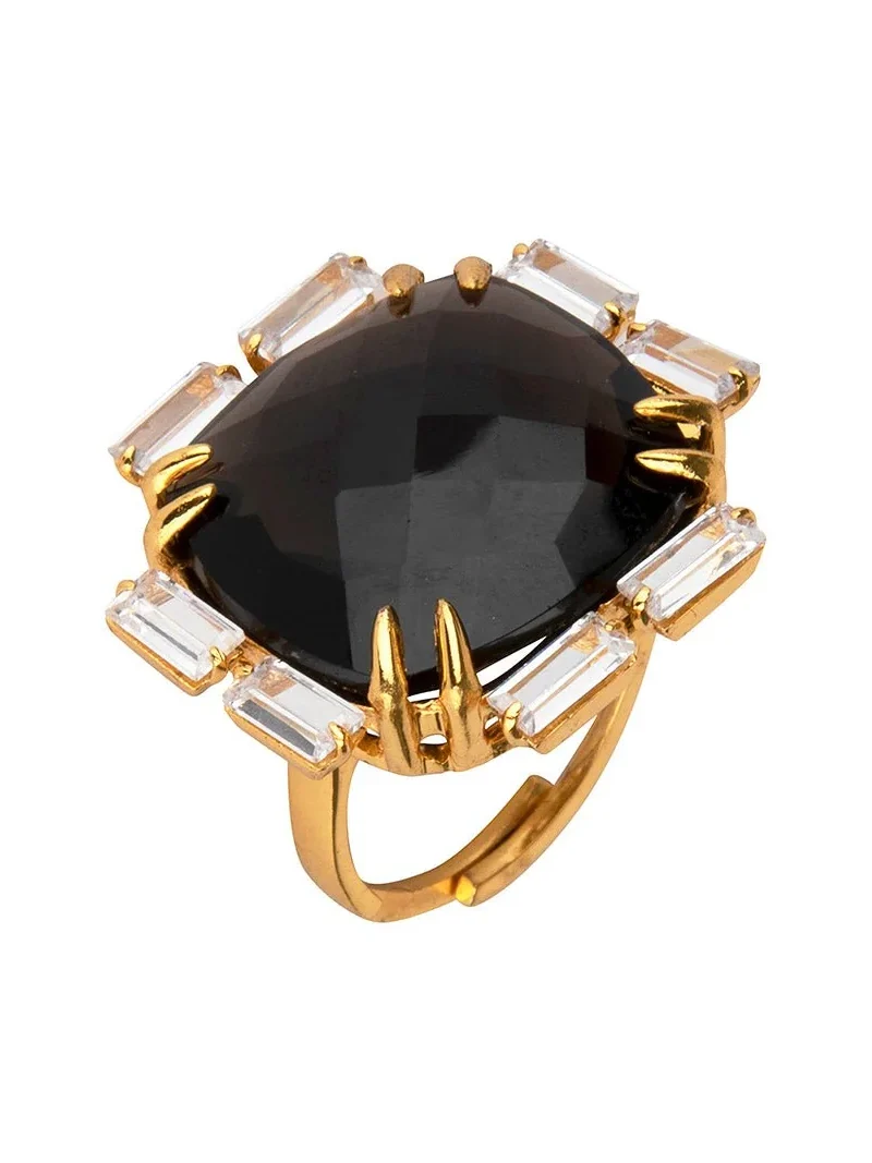 Onyx Quartz Lilith Ring