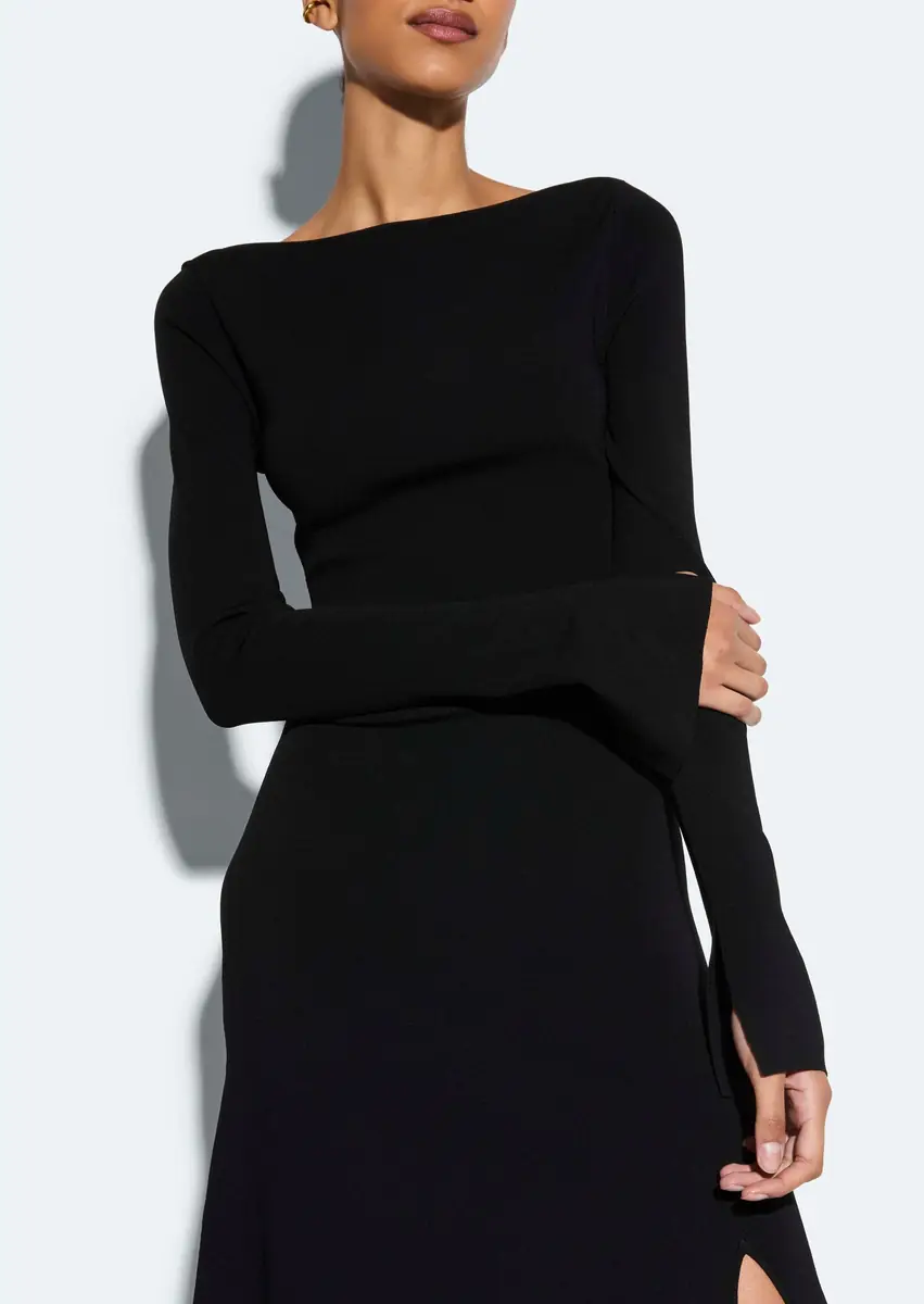 Lapointe Viscose Boatneck Dress | Thumbnail 3 Lapointe Viscose Boatneck Dress | Thumbnail 3