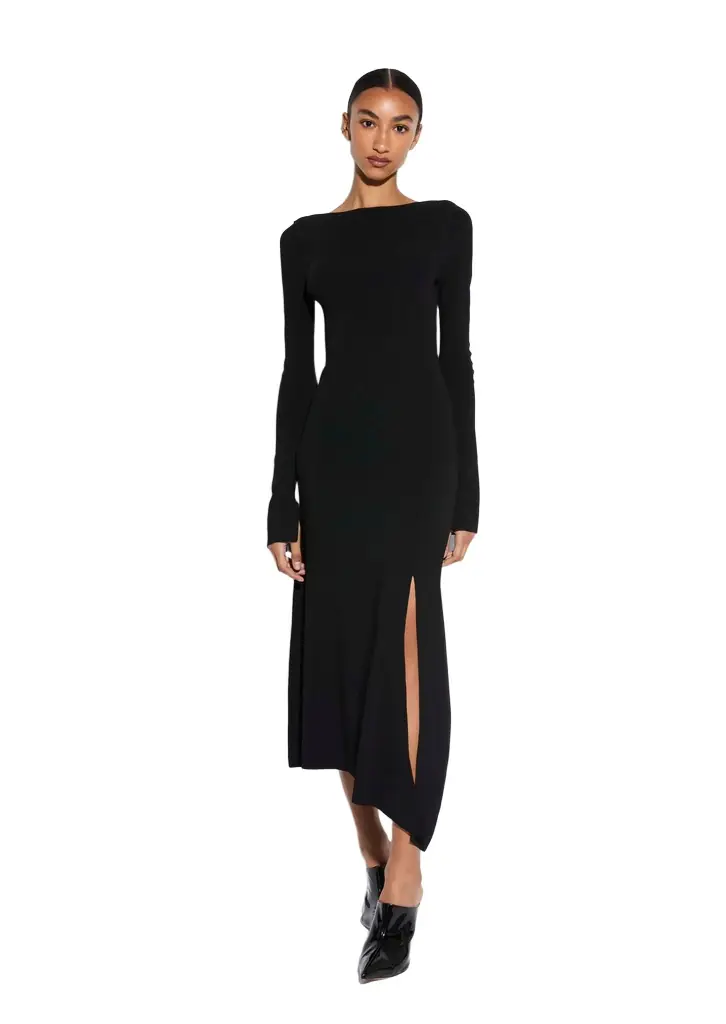Lapointe Viscose Boatneck Dress