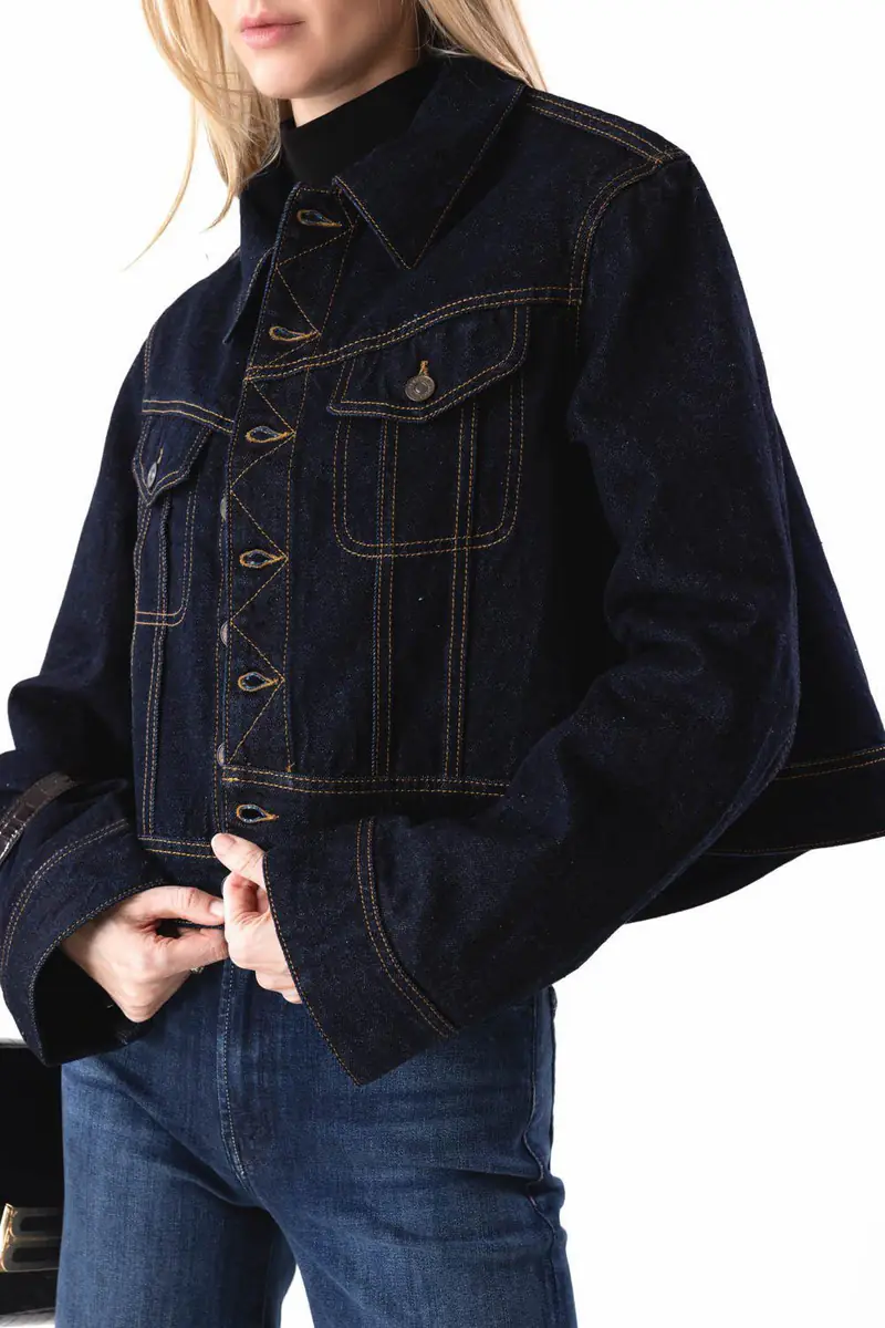 Victoria Beckham Cropped Denim Jacket | Thumbnail 2