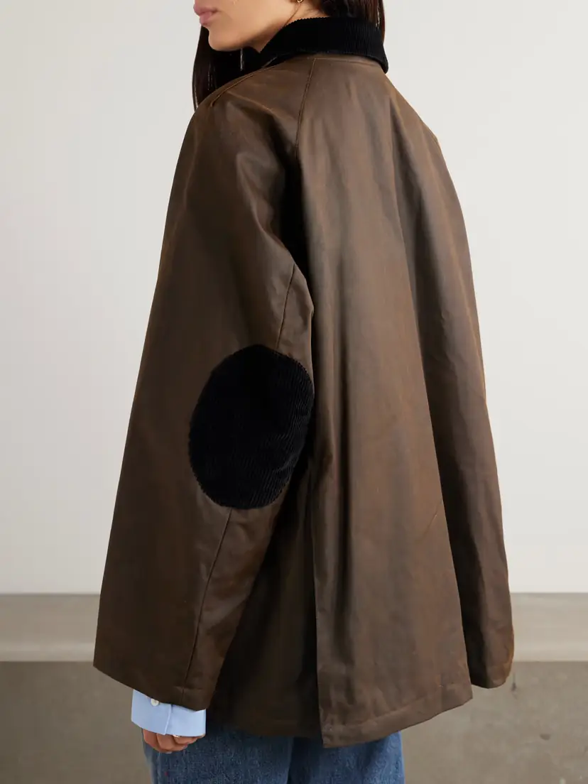 TOTEME Oversized Corduroy-trimmed Waxed Organic Cotton Jacket | Thumbnail 4 TOTEME Oversized Corduroy-trimmed Waxed Organic Cotton Jacket | Thumbnail 4