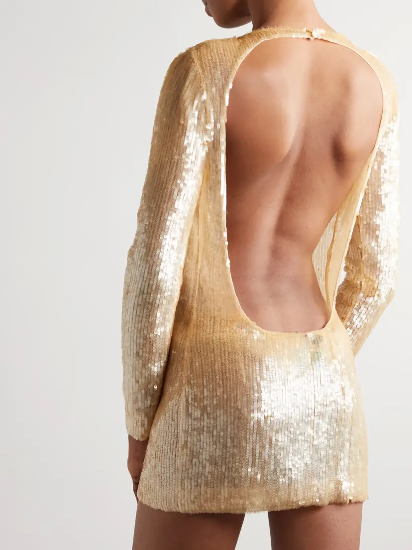 Tom Ford Sequined Tulle Mini Dress | Thumbnail 3