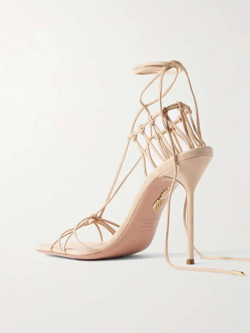 Aquazzura + Alex Rivière 105 Cutout Suede Sandals | Thumbnail 3 Aquazzura + Alex Rivière 105 Cutout Suede Sandals | Thumbnail 3