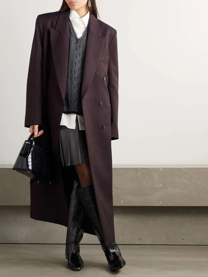 The Frankie Shop Jane Oversized Double-breasted Twill Coat - x large | Thumbnail 2
