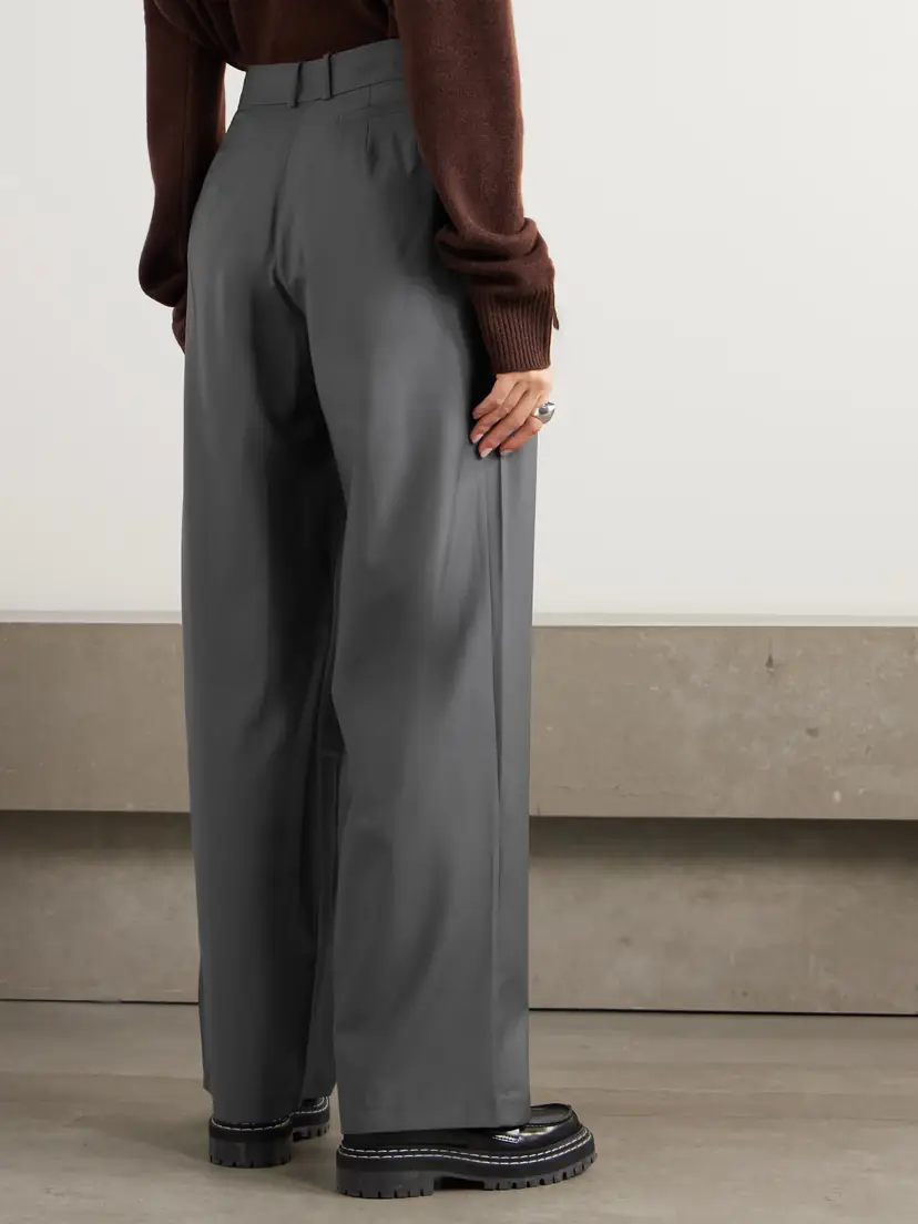 The Frankie Shop Ripley Pleated Grain De Poudre Wide-leg Pants | Thumbnail 4