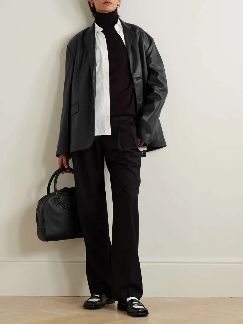 The Frankie Shop Olympia Faux Leather Blazer | Thumbnail 2