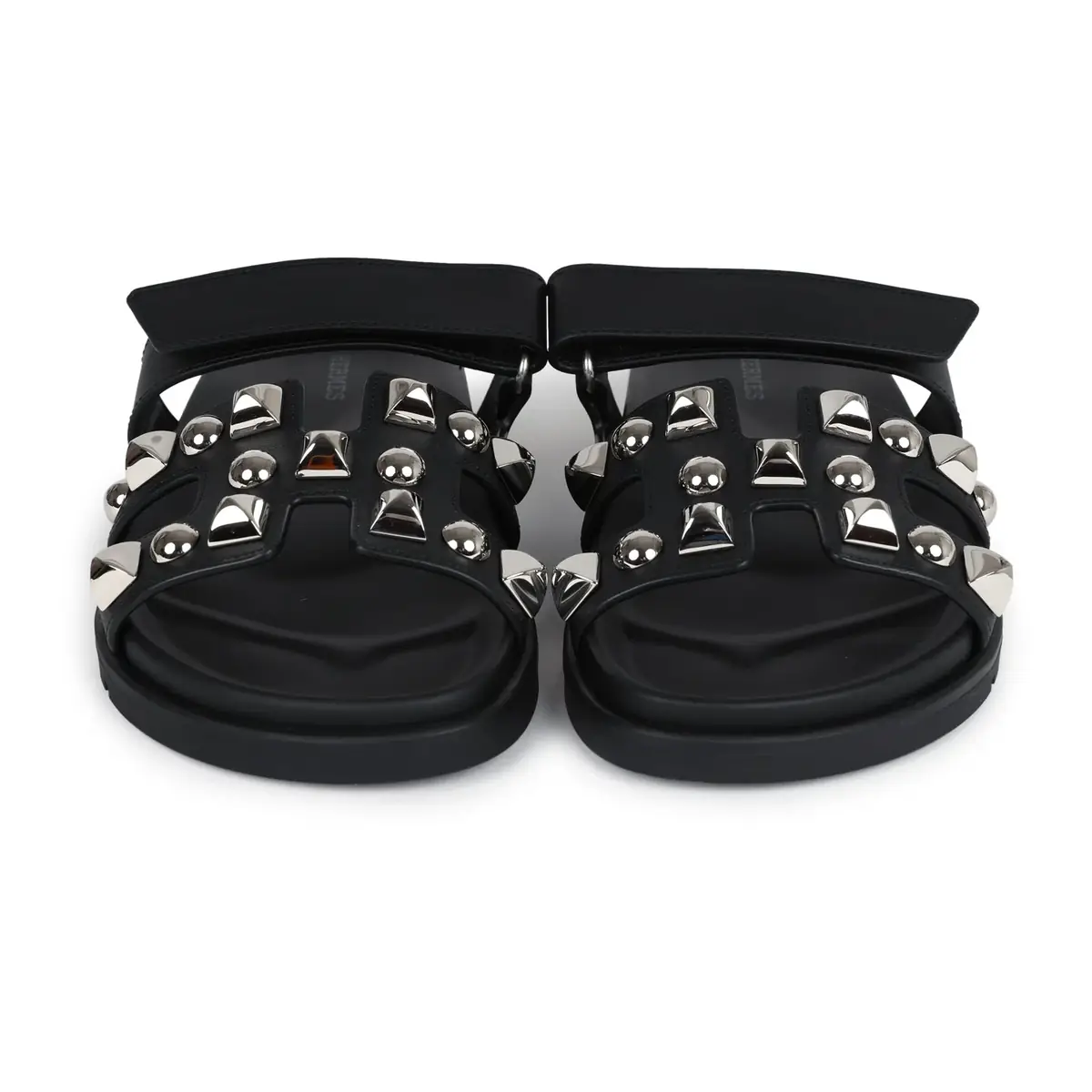 HERMÈS Hermes Chypre Techno Sandals Black Studded Calfskin Palladium Hardware 37.5 EU | Thumbnail 2 HERMÈS Hermes Chypre Techno Sandals Black Studded Calfskin Palladium Hardware 37.5 EU | Thumbnail 2