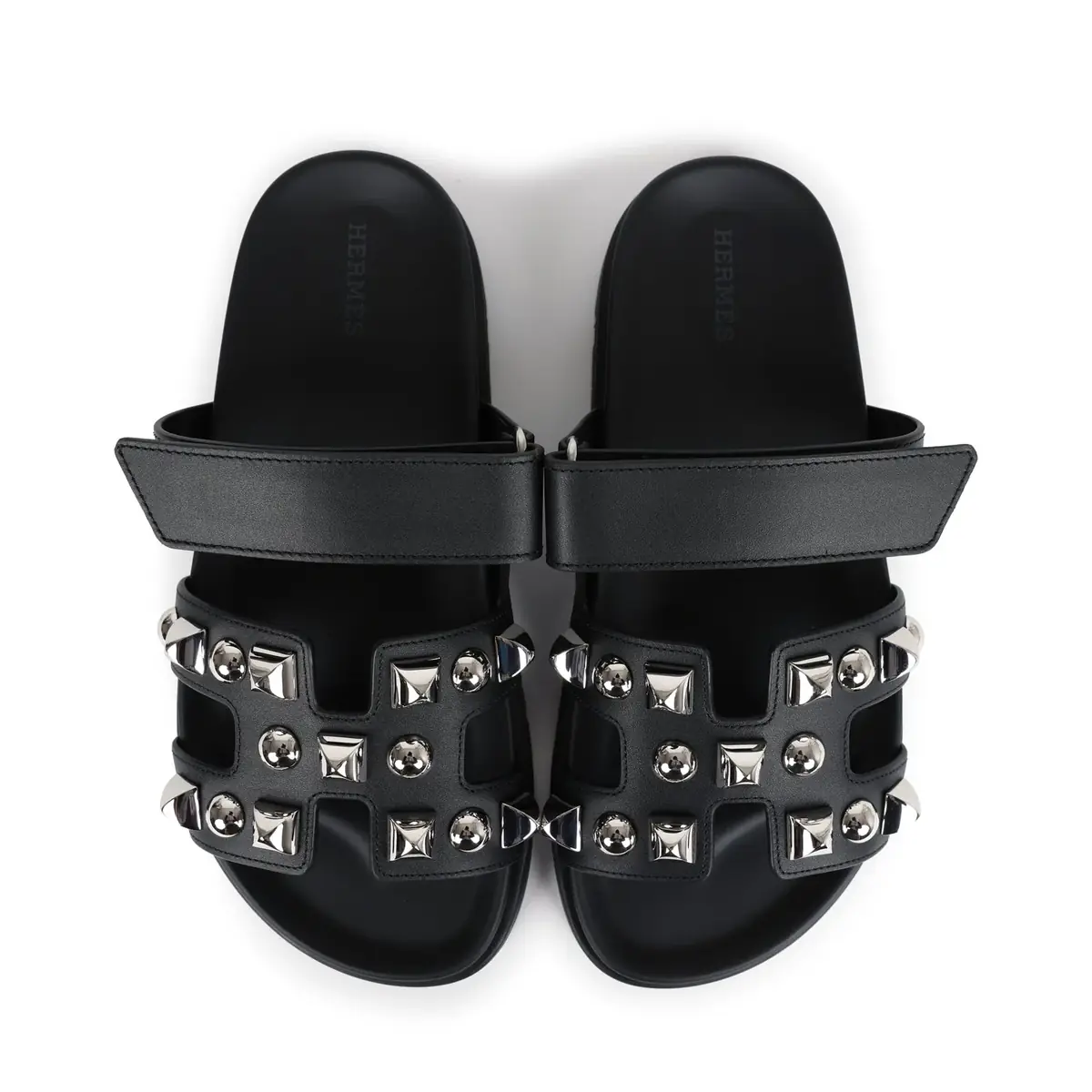 HERMÈS Hermes Chypre Techno Sandals Black Studded Calfskin Palladium Hardware 37.5 EU | Thumbnail 7 HERMÈS Hermes Chypre Techno Sandals Black Studded Calfskin Palladium Hardware 37.5 EU | Thumbnail 7