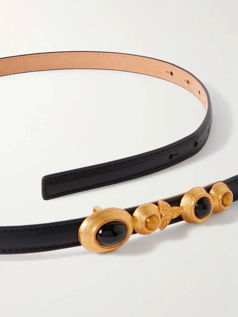 Sonia Petroff Earth Narrow Embellished Leather Belt | Thumbnail 3 Sonia Petroff Earth Narrow Embellished Leather Belt | Thumbnail 3