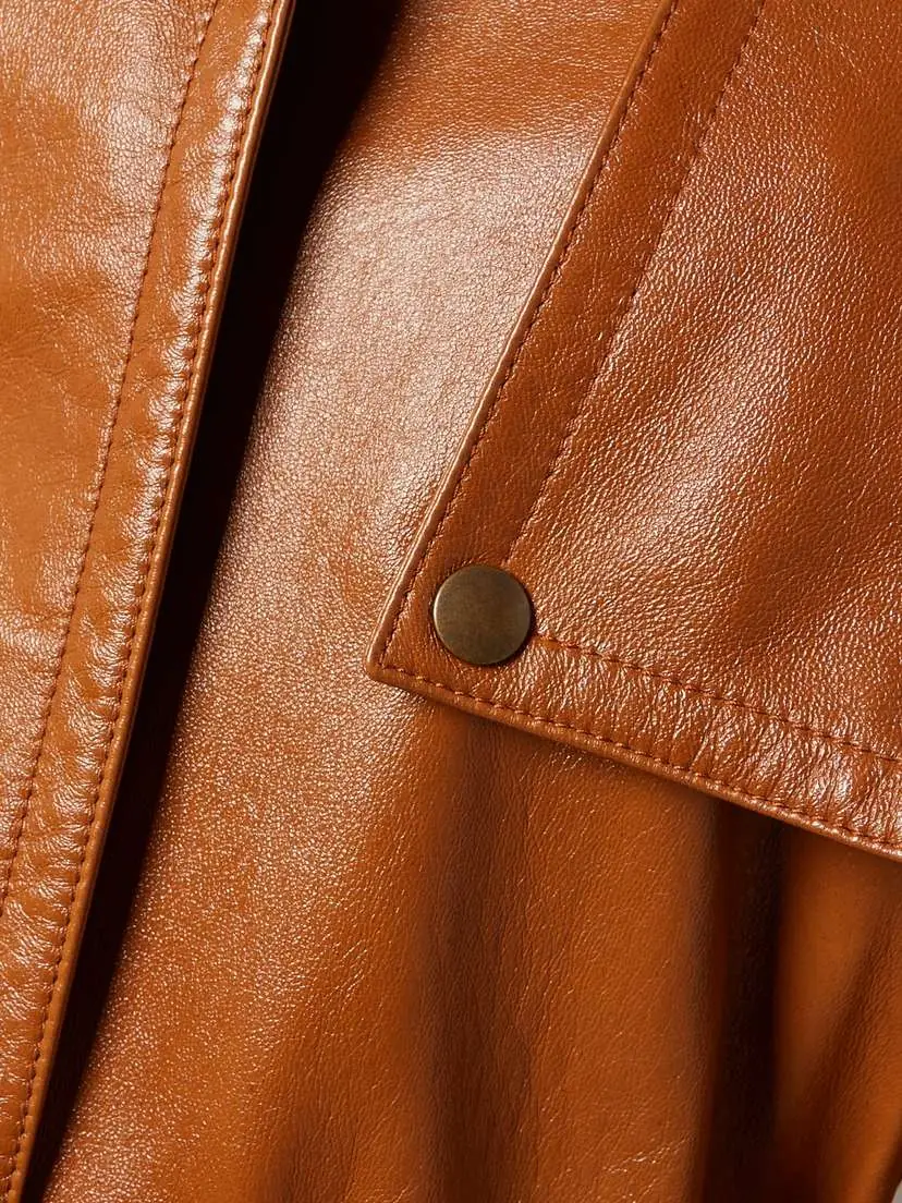 Chloé Cape-effect Belted Leather Jacket | Thumbnail 6 Chloé Cape-effect Belted Leather Jacket | Thumbnail 6