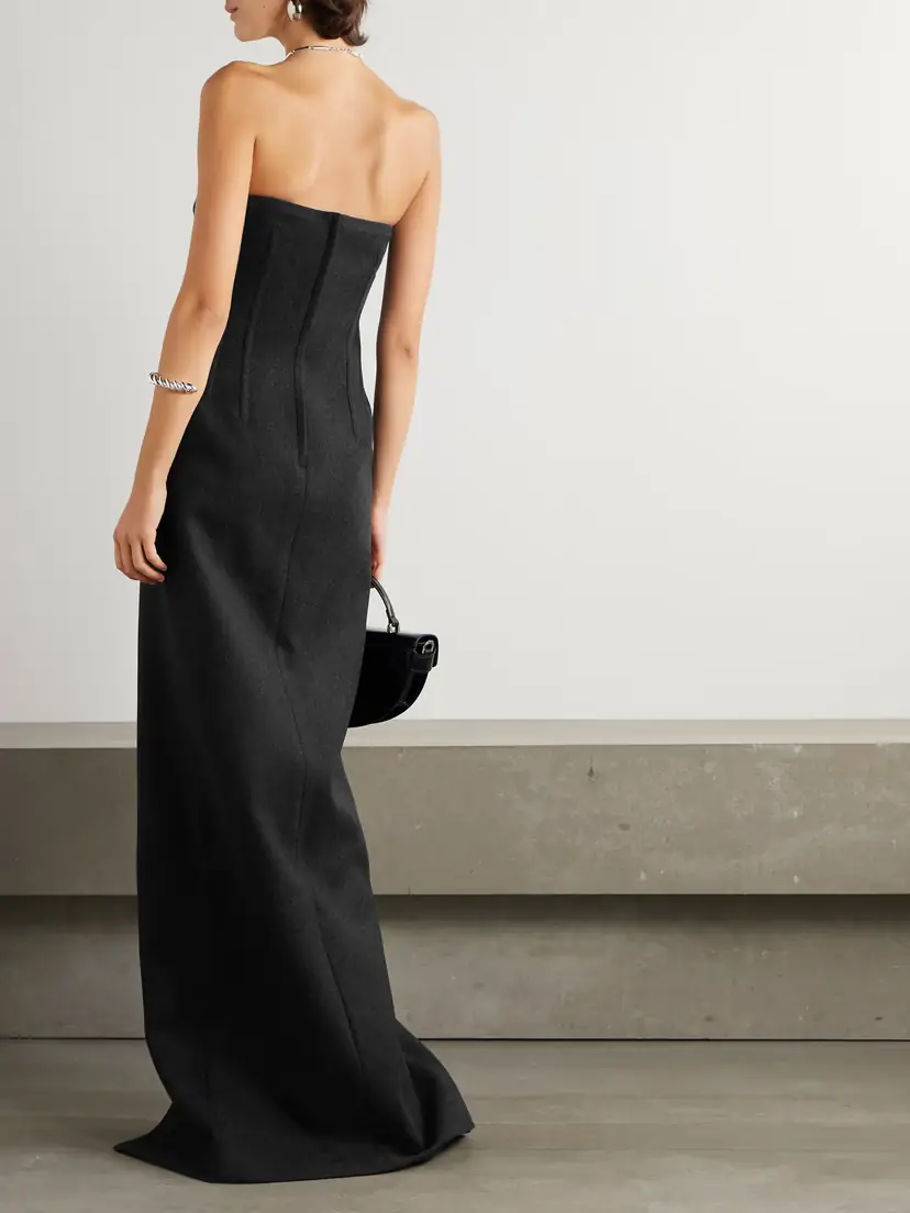 Gucci Strapless Paneled Wool Maxi Dress | Thumbnail 3 Gucci Strapless Paneled Wool Maxi Dress | Thumbnail 3