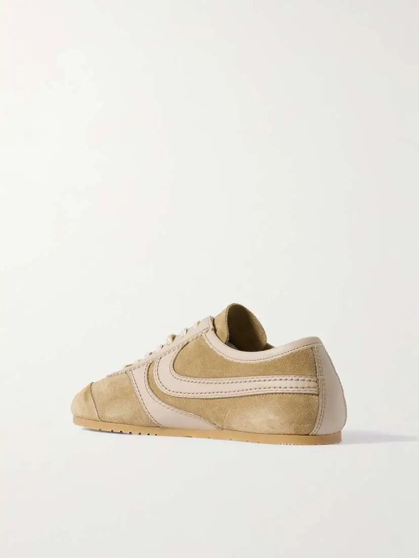 Dries Van Noten Leather-trimmed Suede Sneakers | Thumbnail 3 Dries Van Noten Leather-trimmed Suede Sneakers | Thumbnail 3