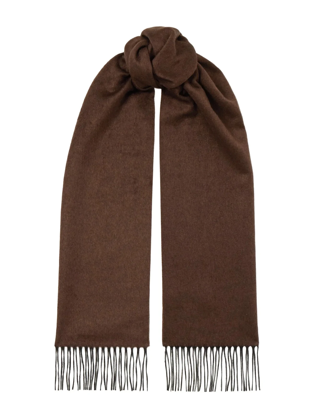 Gabriela Hearst Blaine Fringed Silk And Cashmere-blend Scarf - Brown