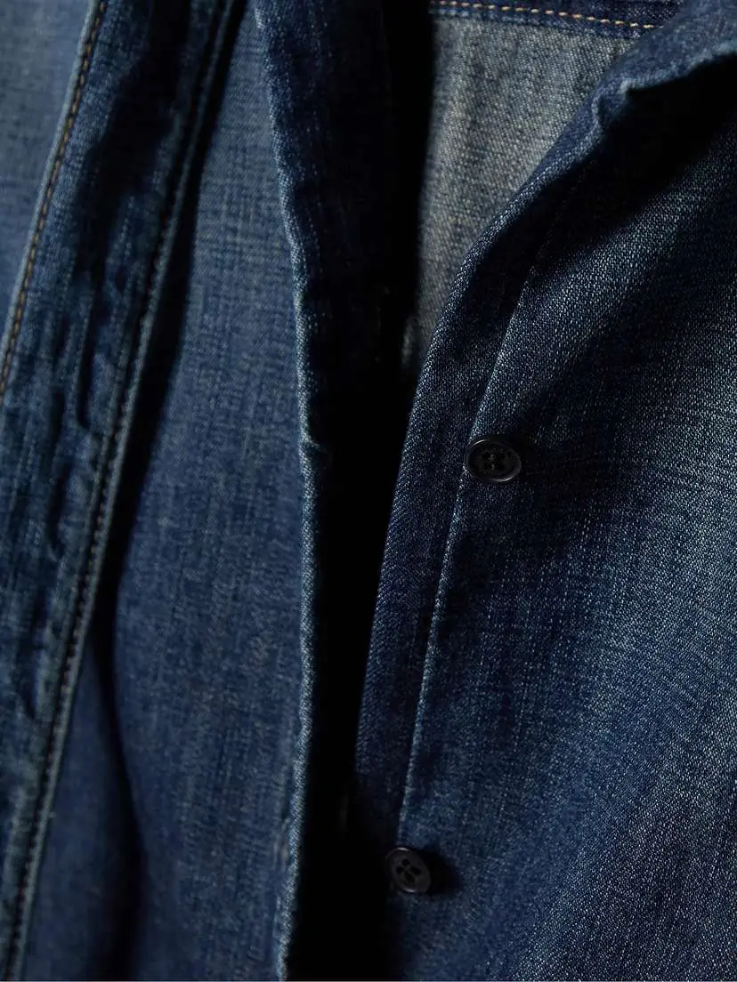 Nili Lotan Suzette Tie-neck Denim Shirt | Thumbnail 4 Nili Lotan Suzette Tie-neck Denim Shirt | Thumbnail 4