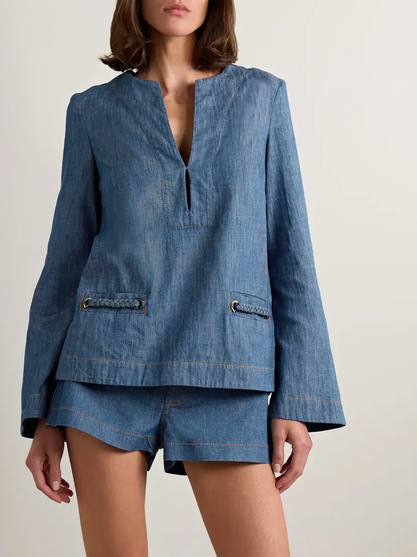 Zimmermann Wylie Braided Denim Tunic | Thumbnail 3 Zimmermann Wylie Braided Denim Tunic | Thumbnail 3