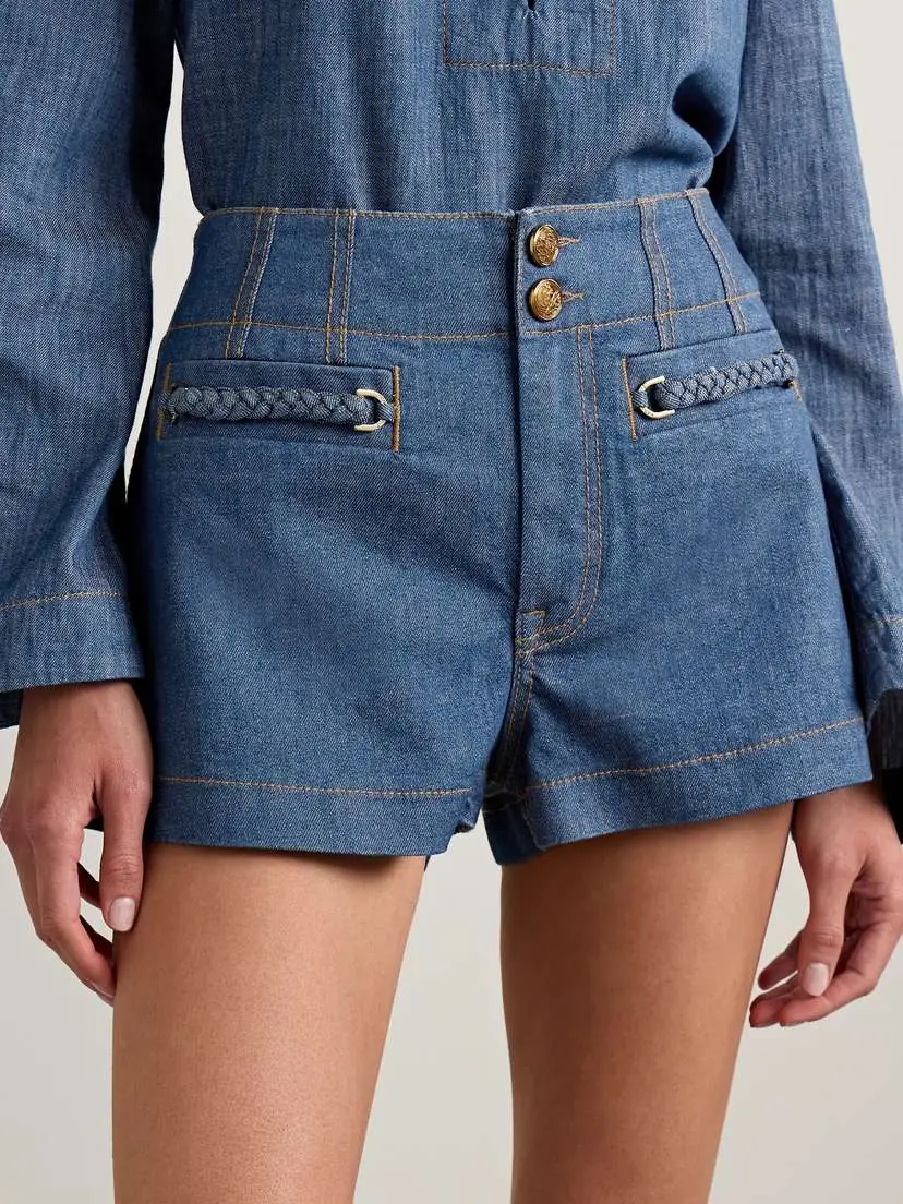 Zimmermann Wylie Braided Denim Shorts | Thumbnail 3