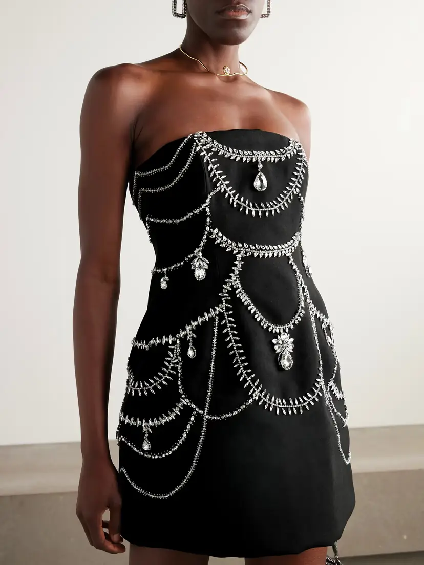 Simkhai Arta Strapless Crystal-embellished Cady Mini Dress | Thumbnail 3