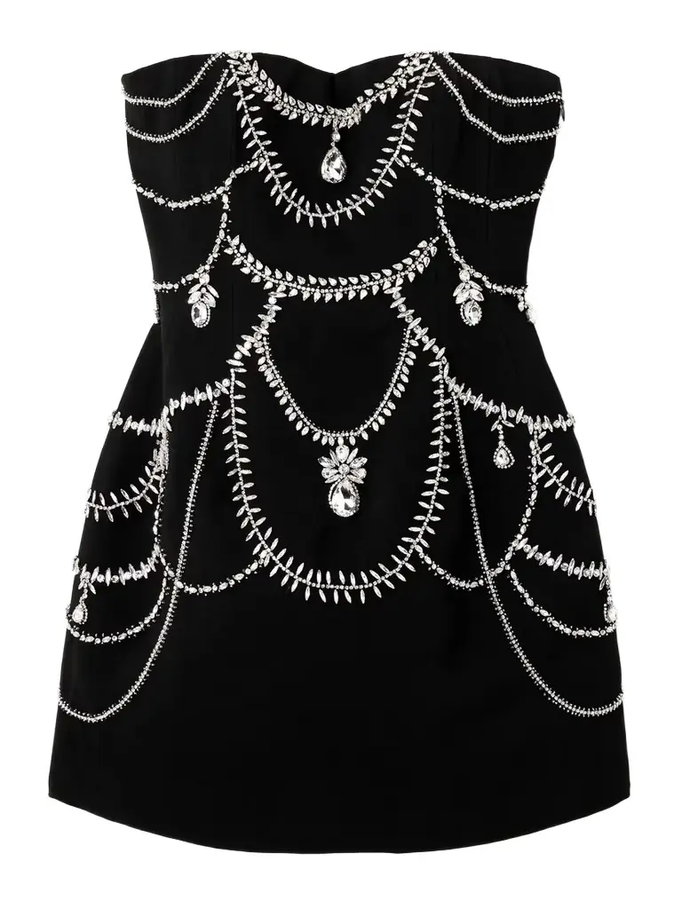Arta Strapless Crystal-embellished Cady Mini Dress