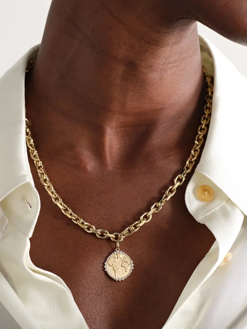 Sydney Evan World Traveler 14-karat Gold Diamond Necklace | Thumbnail 2