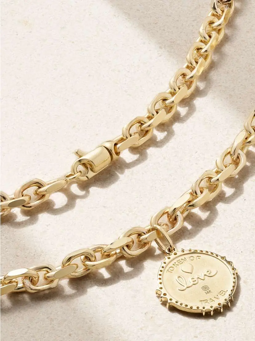 Sydney Evan World Traveler 14-karat Gold Diamond Necklace | Thumbnail 3