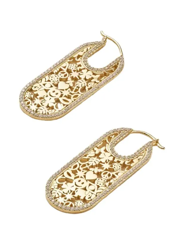 Icon Wallpaper 14-karat Gold Diamond Earrings