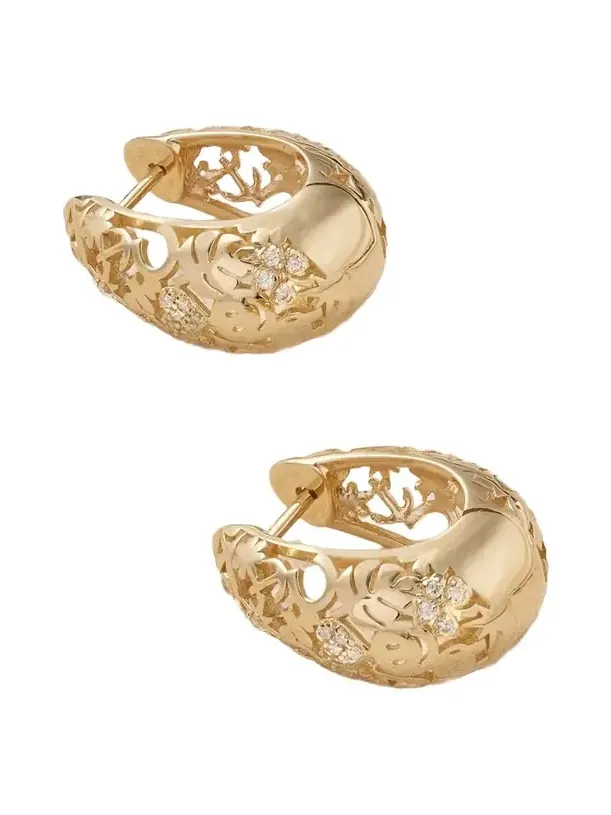 Icon Wallpaper 14-karat Gold Diamond Hoop Earrings Icon Wallpaper 14-karat Gold Diamond Hoop Earrings