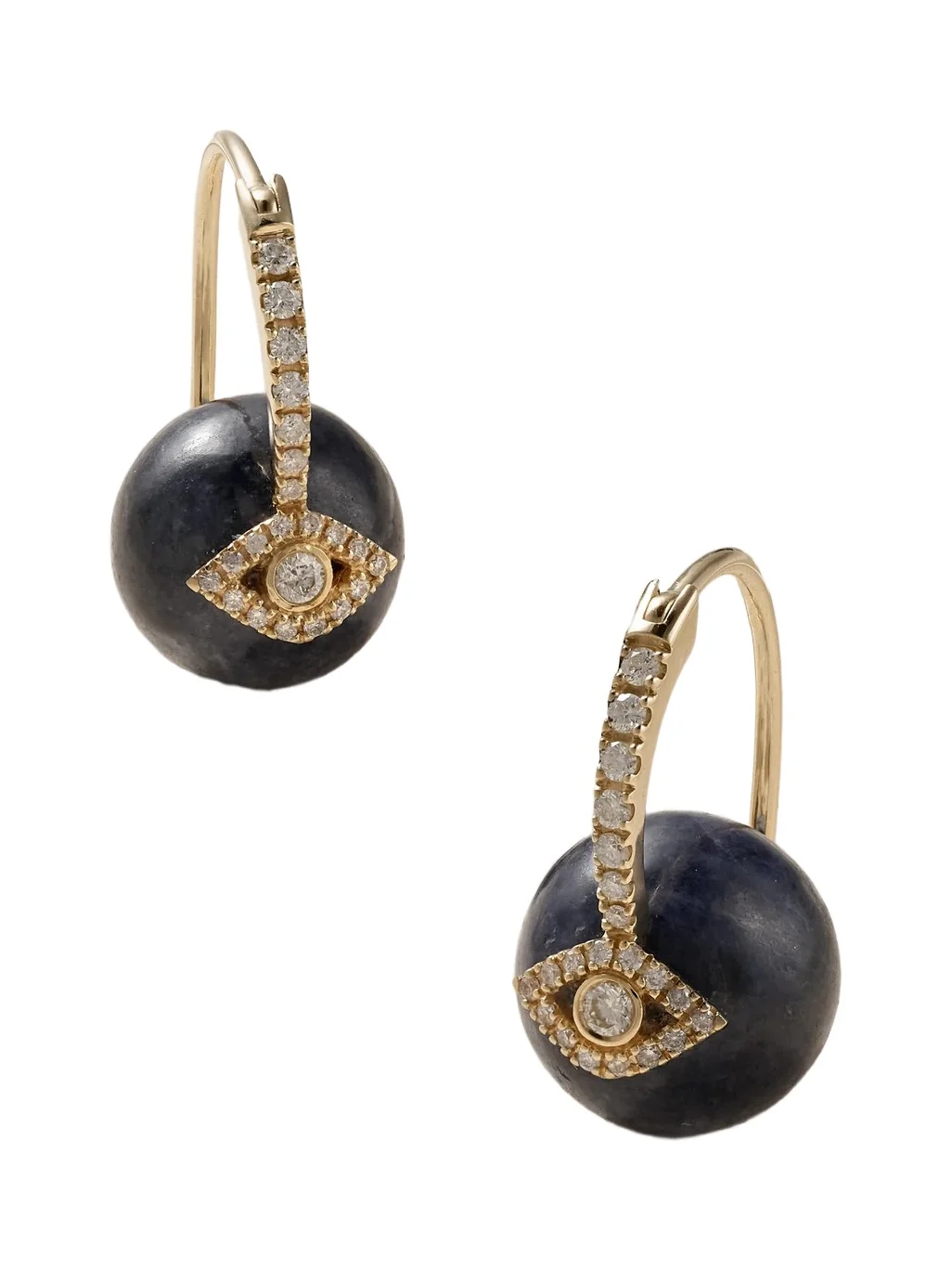 Evil Eye 14-karat Gold, Sapphire And Diamond Earrings - Black