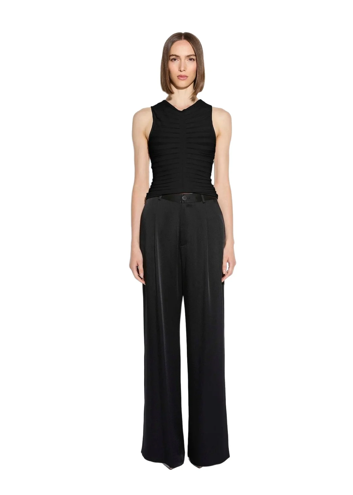 Satin Relaxed Pleated Pant Satin Relaxed Pleated Pant