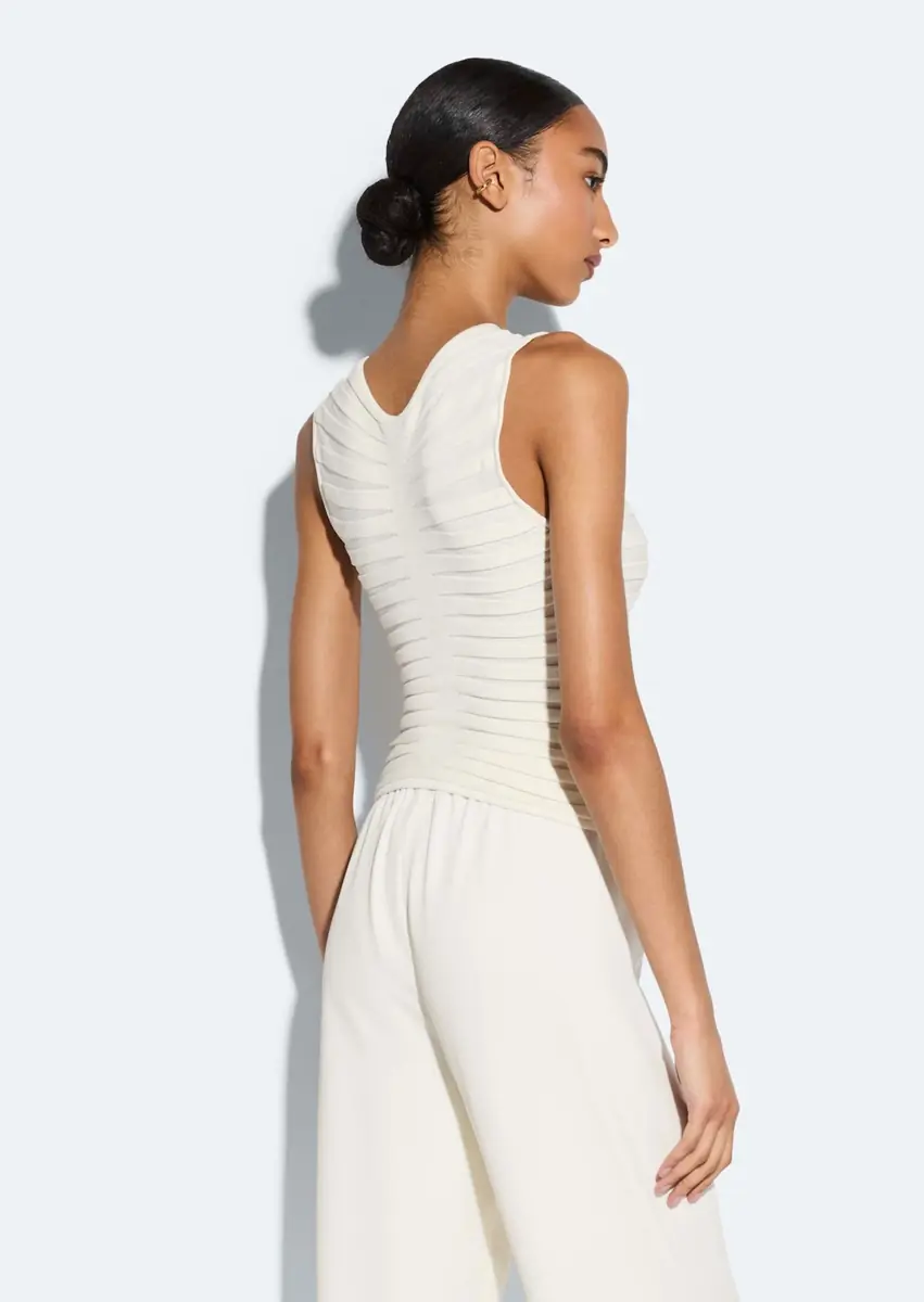 Lapointe Viscose Wide Ribbed Tank Top | Thumbnail 2 Lapointe Viscose Wide Ribbed Tank Top | Thumbnail 2