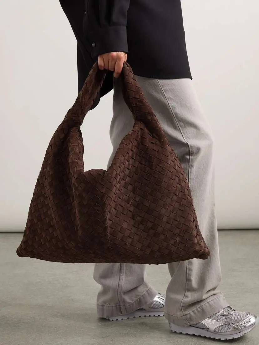 Bottega Veneta Hop Large Intrecciato Suede Shoulder Bag | Thumbnail 2 Bottega Veneta Hop Large Intrecciato Suede Shoulder Bag | Thumbnail 2