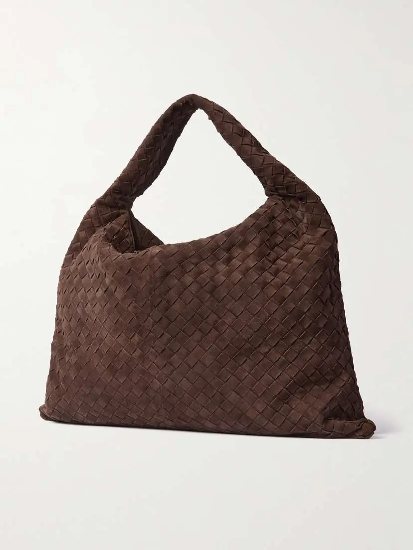 Bottega Veneta Hop Large Intrecciato Suede Shoulder Bag | Thumbnail 3 Bottega Veneta Hop Large Intrecciato Suede Shoulder Bag | Thumbnail 3