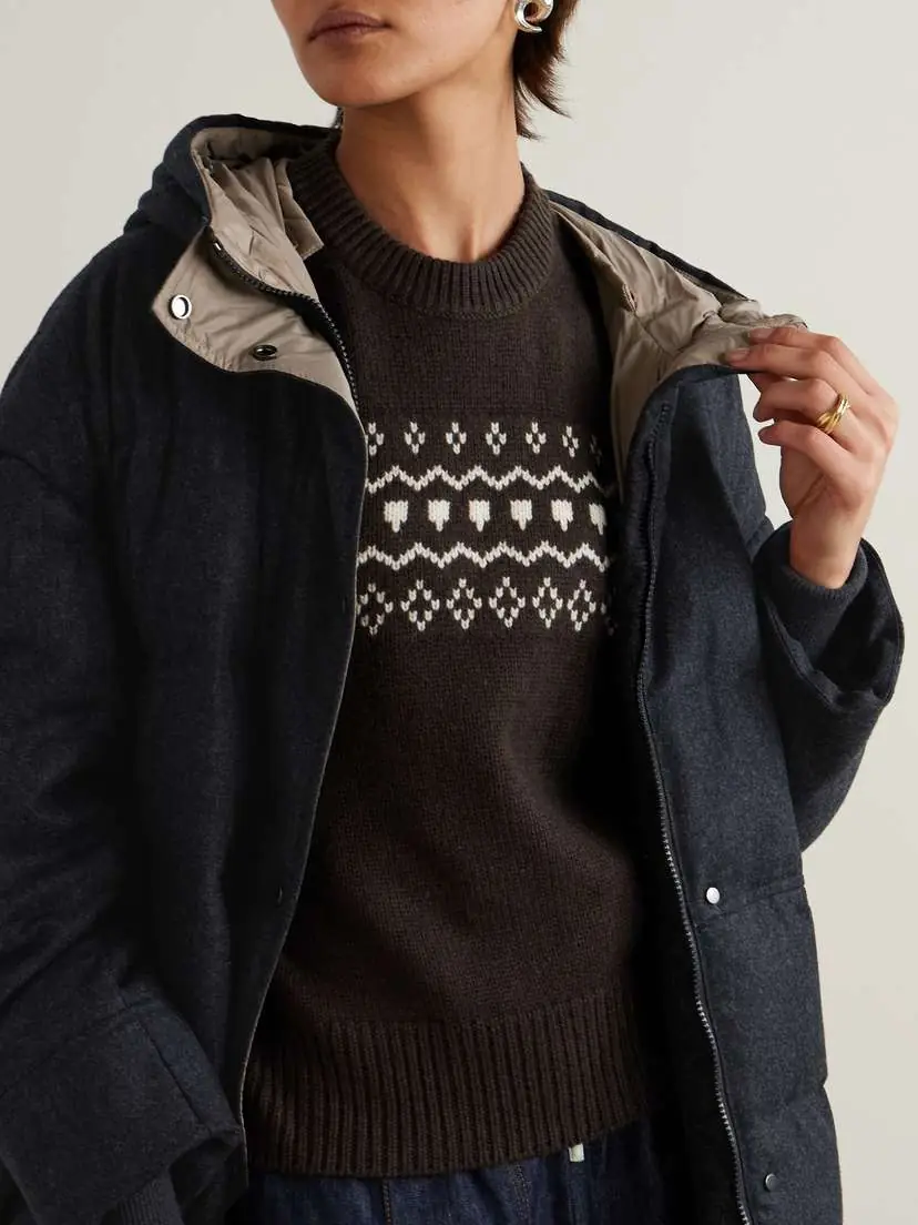Brunello Cucinelli Hooded Faux Fur-trimmed Quilted Wool Down Coat | Thumbnail 6