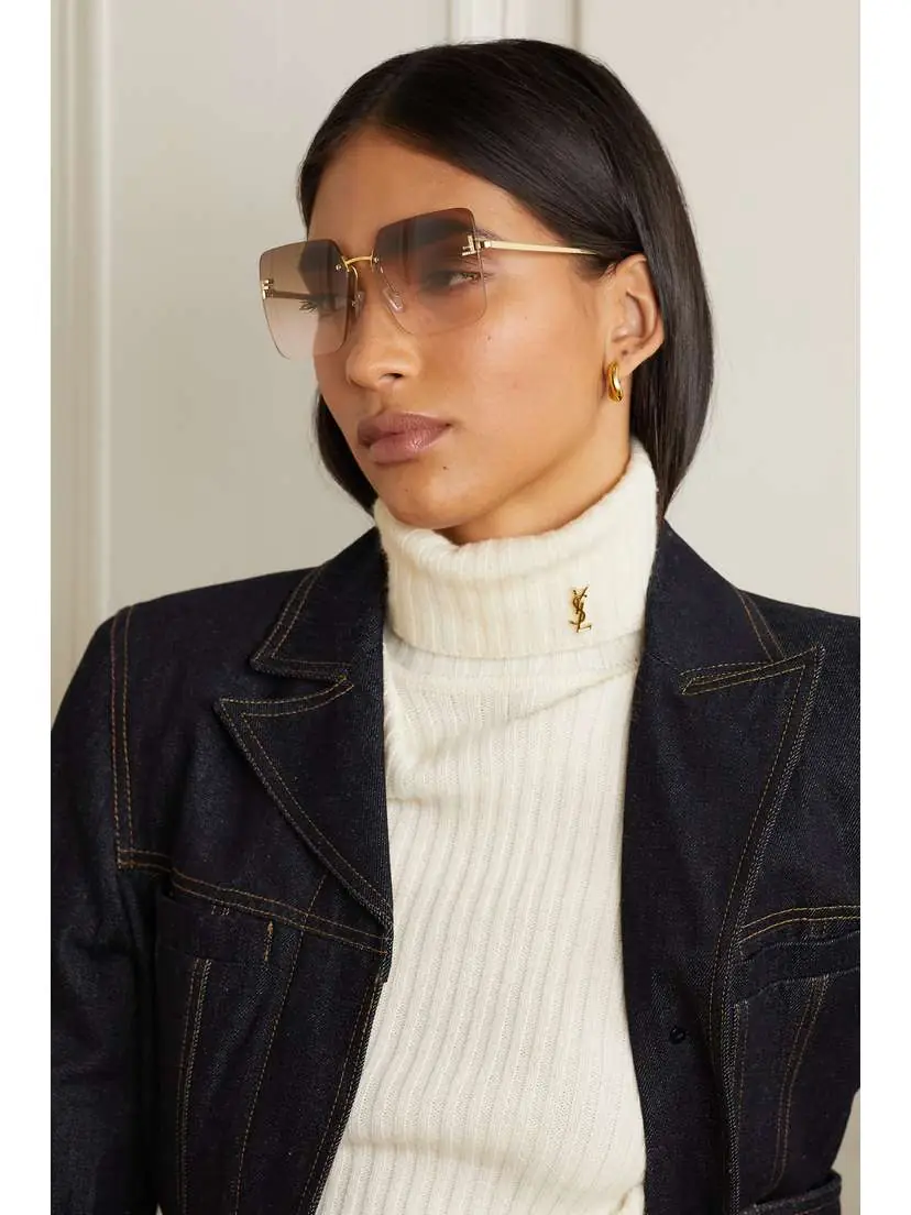 FENDI EYEWEAR Fendi First Oversized Square-frame Gold-tone Sunglasses | Thumbnail 2