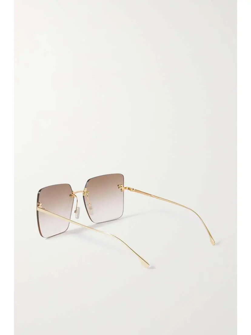 FENDI EYEWEAR Fendi First Oversized Square-frame Gold-tone Sunglasses | Thumbnail 3