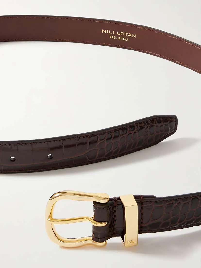 Nili Lotan Louise Croc-effect Leather Belt | Thumbnail 3 Nili Lotan Louise Croc-effect Leather Belt | Thumbnail 3