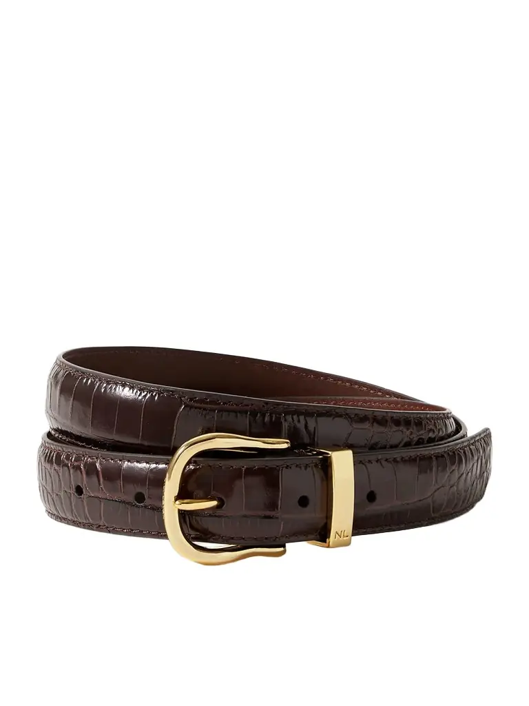 Louise Croc-effect Leather Belt