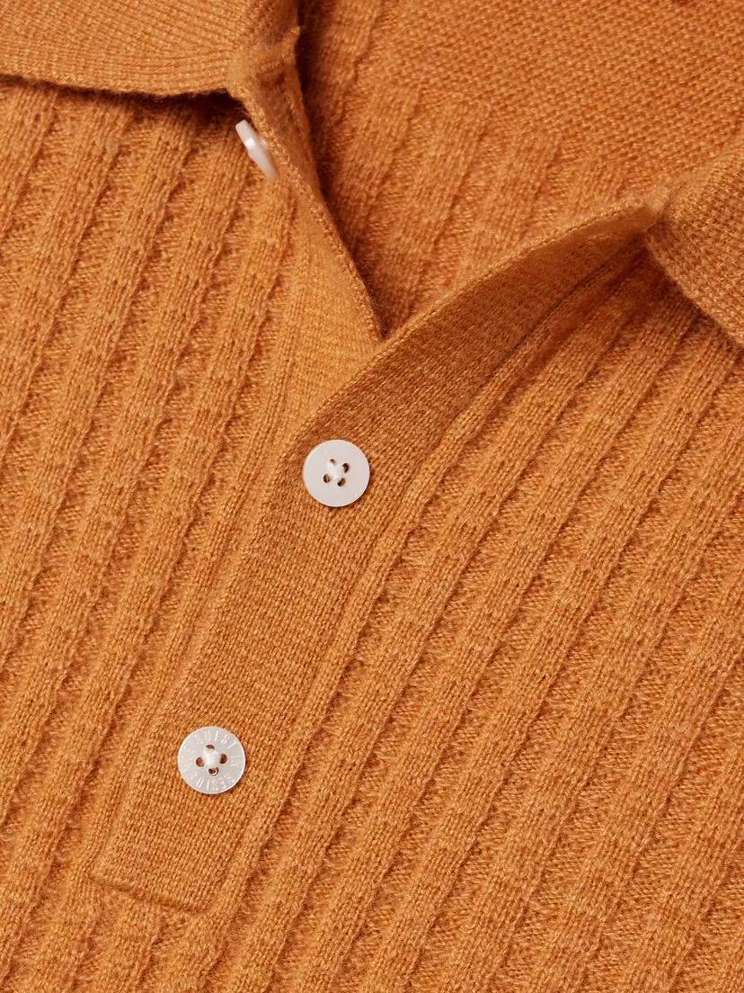 Guest In Residence Ribbed Waffle-knit Cashmere Polo Sweater | Thumbnail 5 Guest In Residence Ribbed Waffle-knit Cashmere Polo Sweater | Thumbnail 5