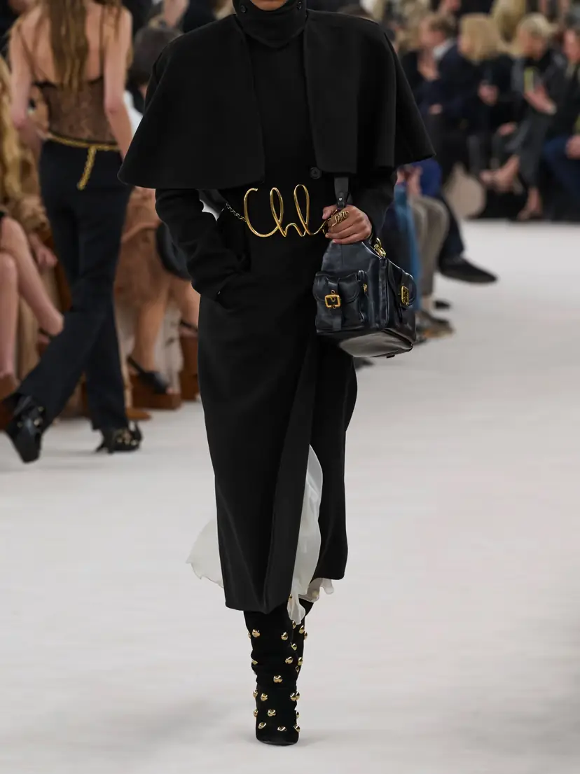 Chloé Cape-effect Double-breasted Leather-trimmed Wool Coat | Thumbnail 5 Chloé Cape-effect Double-breasted Leather-trimmed Wool Coat | Thumbnail 5