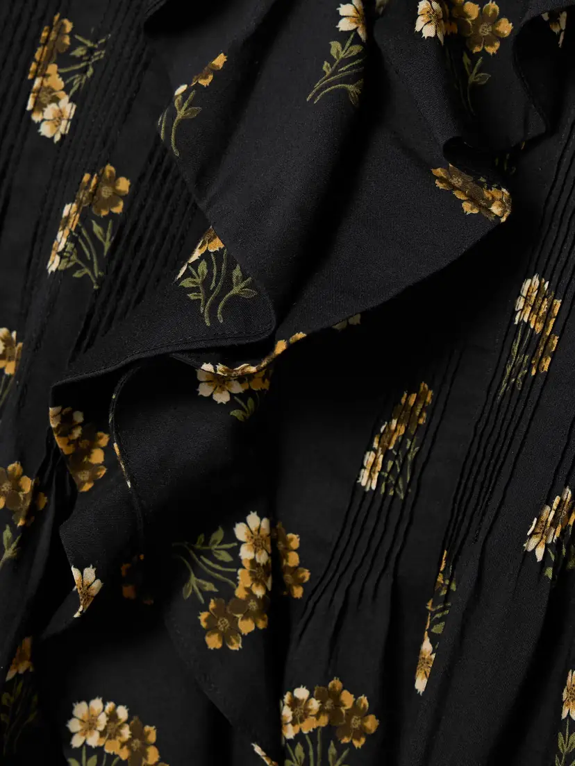 DÔEN Henri Ruffled Pintucked Floral-print Organic Cotton-blend Voile Top | Thumbnail 5 DÔEN Henri Ruffled Pintucked Floral-print Organic Cotton-blend Voile Top | Thumbnail 5