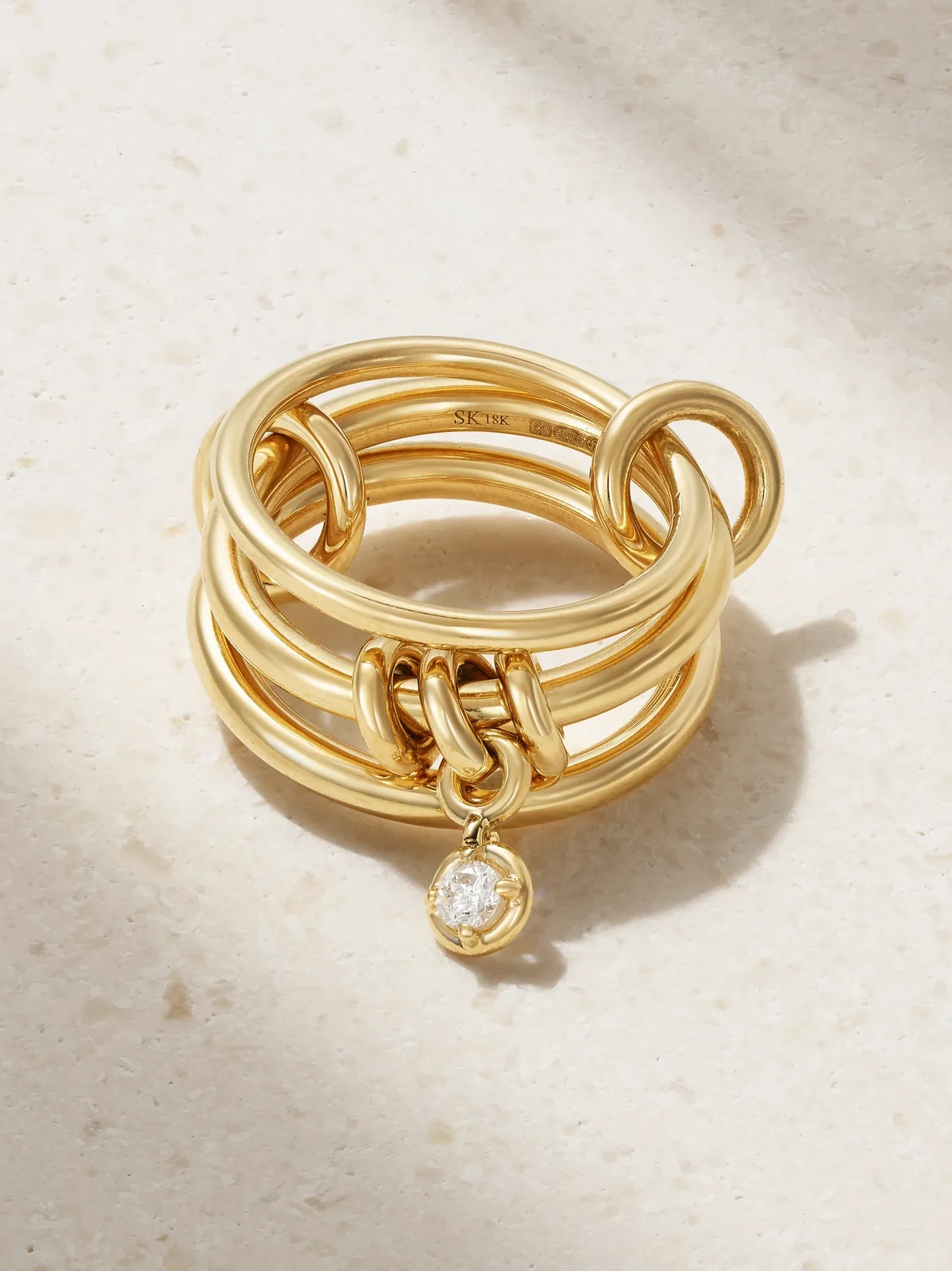 Piera Set Of Three 18-karat Gold Diamond Rings Piera Set Of Three 18-karat Gold Diamond Rings