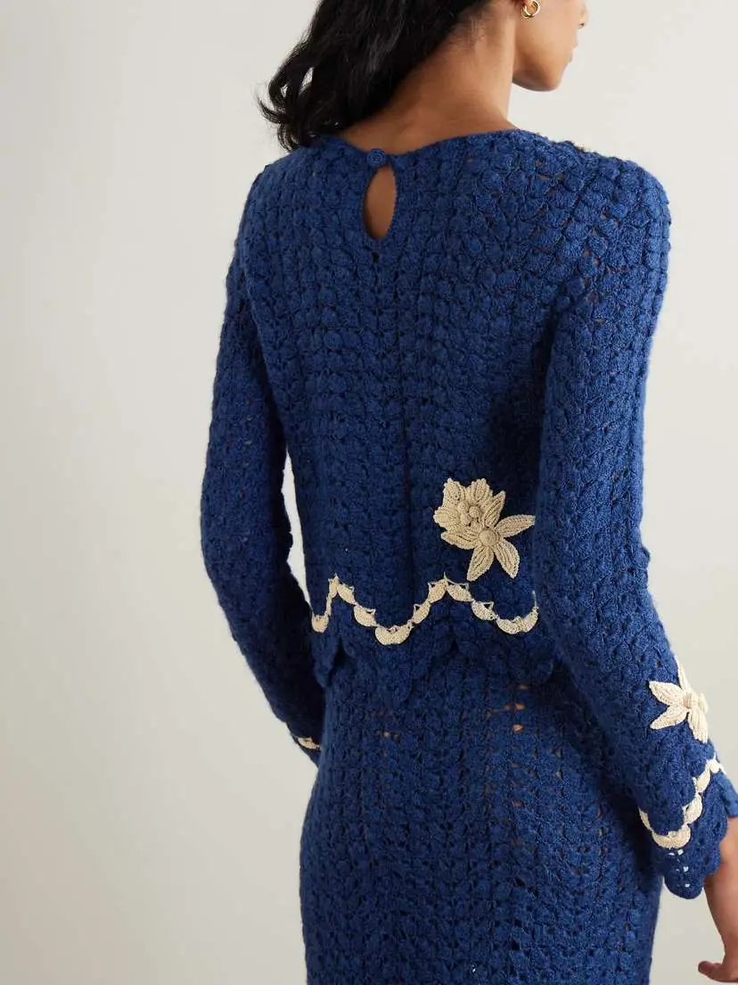 Agua by Agua Bendita + Escvdo Muhu Cropped Crocheted Alpaca Top | Thumbnail 3 Agua by Agua Bendita + Escvdo Muhu Cropped Crocheted Alpaca Top | Thumbnail 3
