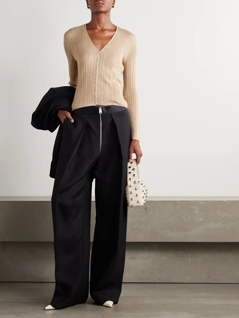Loro Piana Rimella Cable-knit Cashmere And Silk-blend Cardigan - Neutrals | Thumbnail 2