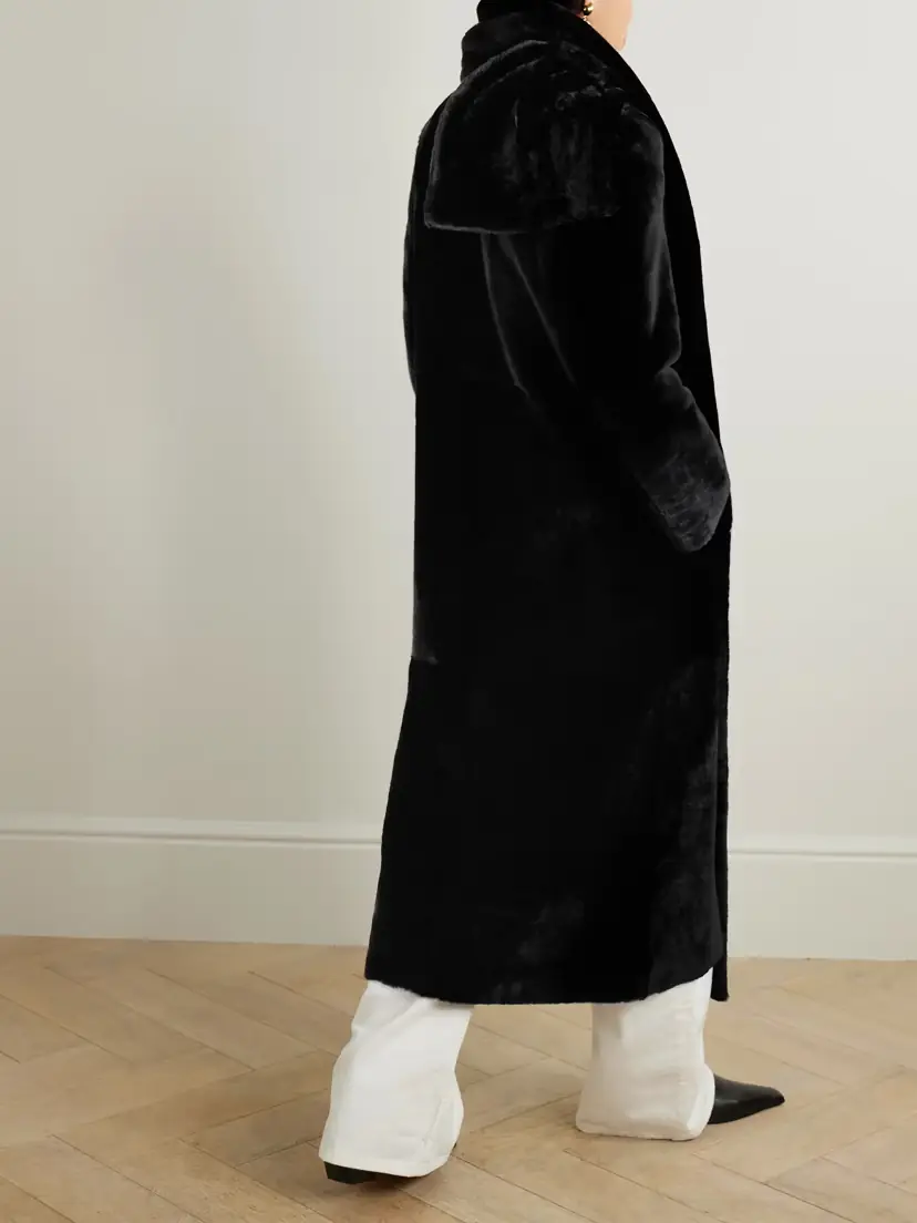 Nour Hammour Daphne Scarf-detailed Shearling Coat | Thumbnail 4 Nour Hammour Daphne Scarf-detailed Shearling Coat | Thumbnail 4