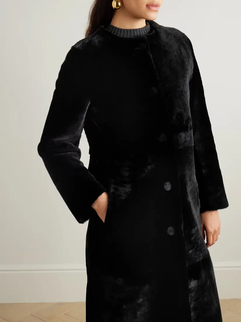 Nour Hammour Daphne Scarf-detailed Shearling Coat | Thumbnail 6 Nour Hammour Daphne Scarf-detailed Shearling Coat | Thumbnail 6