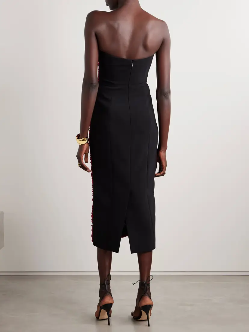Carolina Herrera Strapless Ruched Floral-print Crepe Midi Dress | Thumbnail 3 Carolina Herrera Strapless Ruched Floral-print Crepe Midi Dress | Thumbnail 3