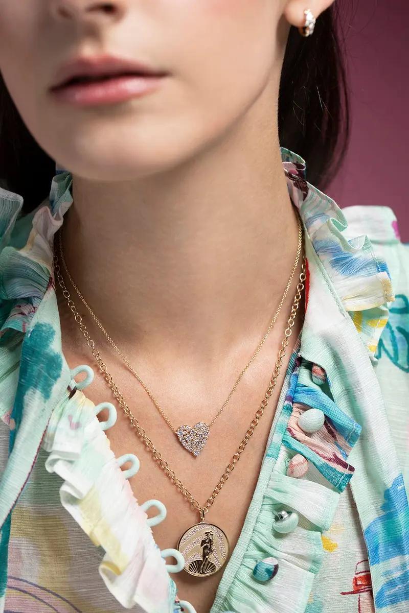 Sydney Evan Cocktail Heart Necklace | Thumbnail 2