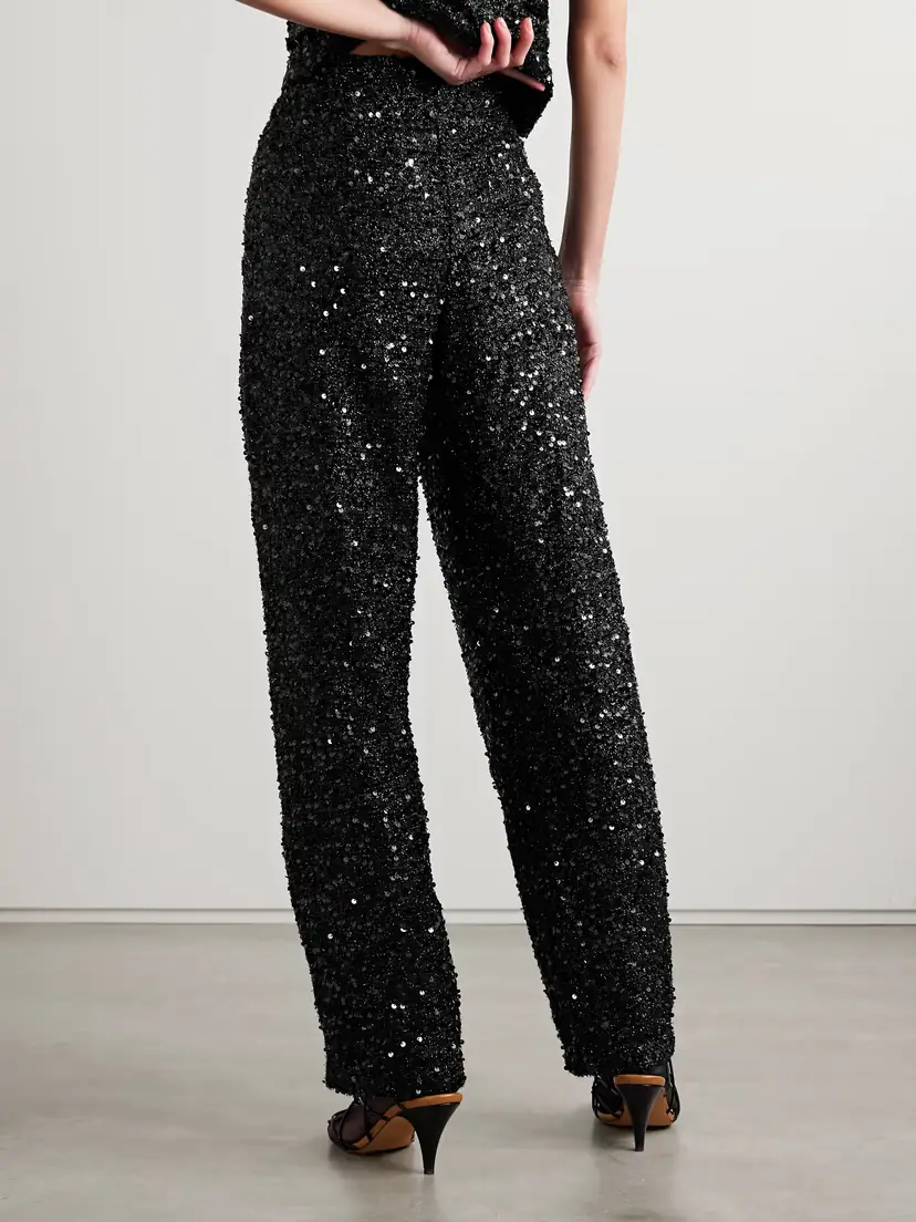 Isabel Marant Aras Pleated Sequined Metallic Tulle Tapered Pants | Thumbnail 4 Isabel Marant Aras Pleated Sequined Metallic Tulle Tapered Pants | Thumbnail 4