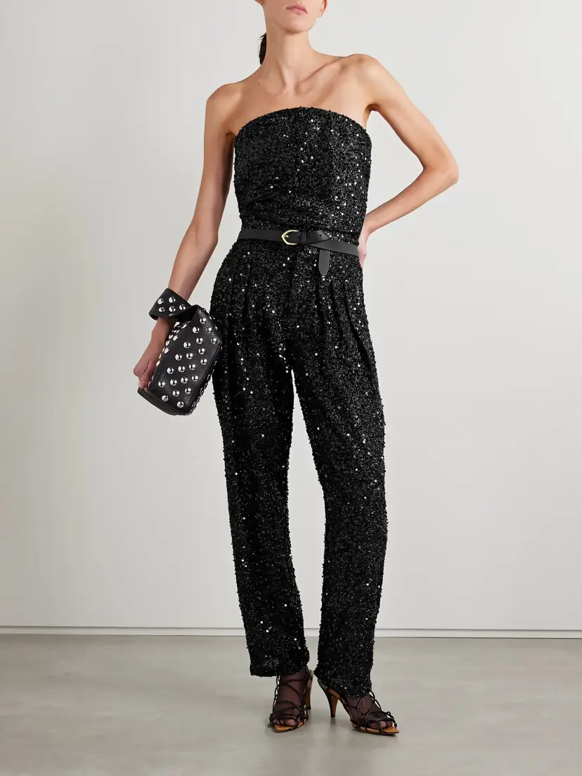 Isabel Marant Aviana Strapless Sequined Metallic Tulle Top | Thumbnail 2 Isabel Marant Aviana Strapless Sequined Metallic Tulle Top | Thumbnail 2