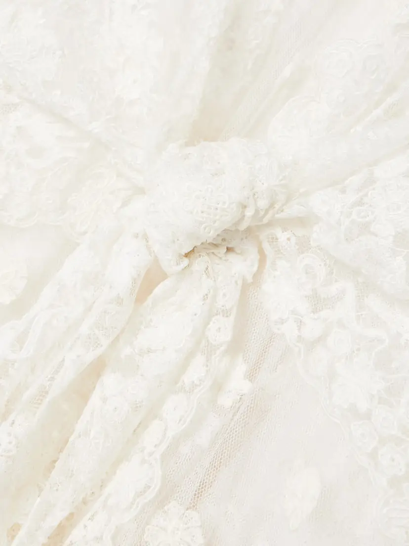 Chloé Cape-effect Knotted Lace Blouse | Thumbnail 5 Chloé Cape-effect Knotted Lace Blouse | Thumbnail 5